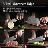 Blade Born Series 5pcs Damascus Steel Knife Se Having Rosewood with Triple Rivets