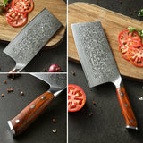 Bold Radiance Series 7 inch Damascus steel Cleaver Knife