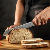 Bold Radiance Series 9 inch Damascus Steel Bread Knife