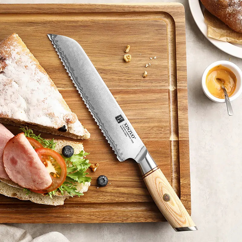 Blissful Edge Series 8.5 Inch Damascus Steel Bread Knife