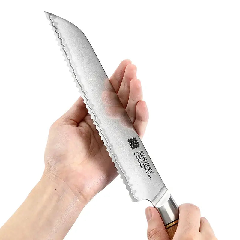 Blissful Edge Series 8.5 Inch Damascus Steel Bread Knife