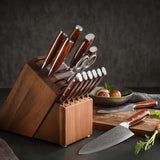 Bold Radiance Series Damascus Steel 15pcs Knife Set with Triple Rivets