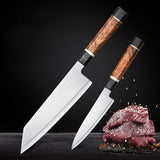 8 Inch Chef Knife, ZDP189 Having Black G10+White Ox Bone +Padauk Burl Wood Handle