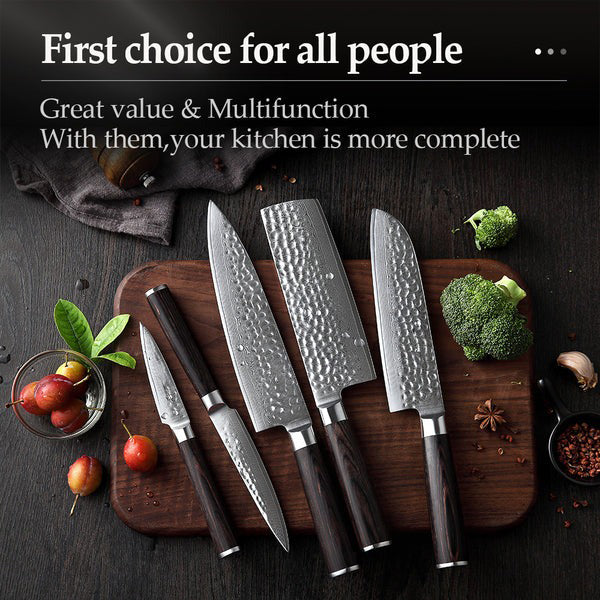 BlackHawk Series 5pcs Knife Set Having Pakka Wood Handle