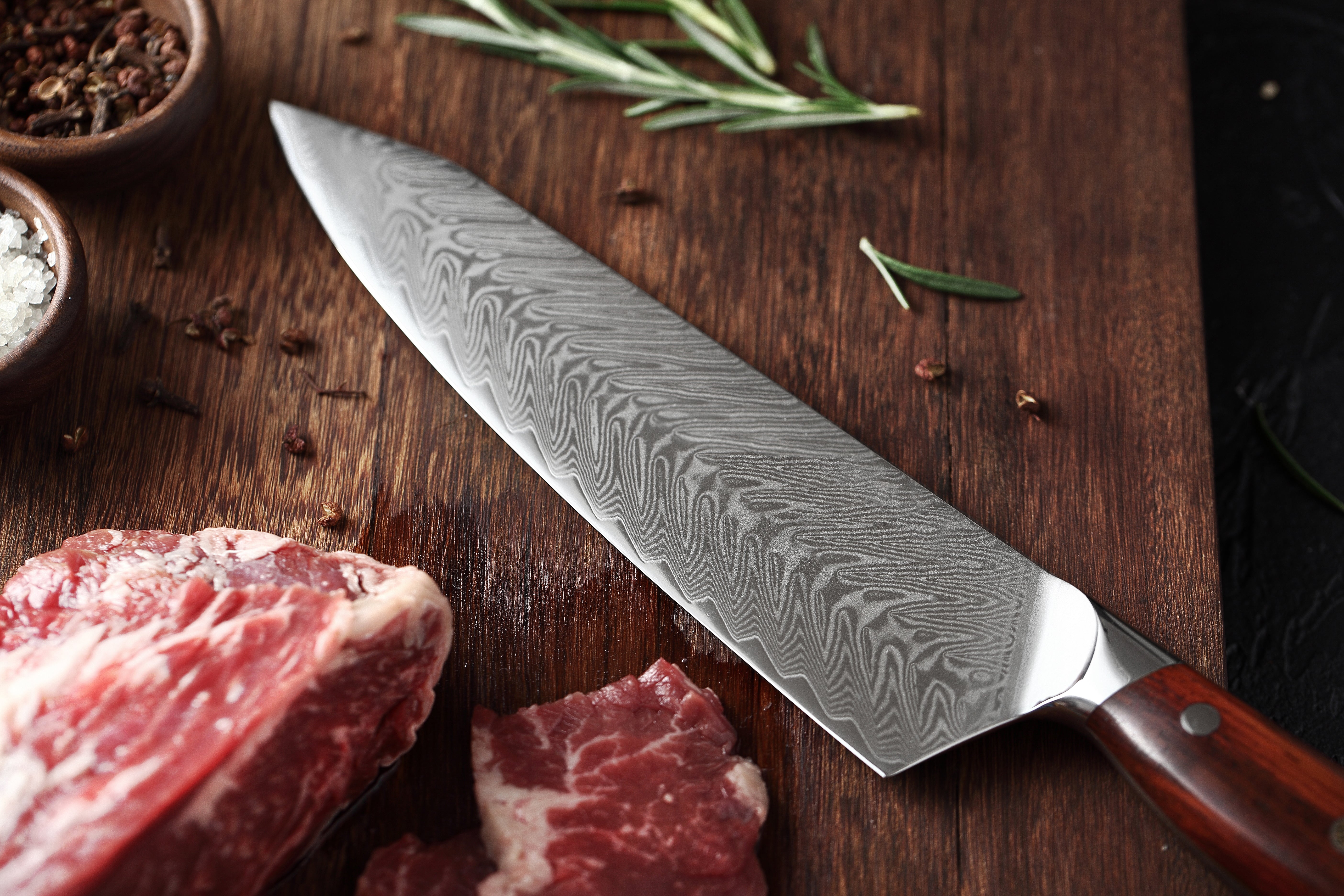 DSKK B27 67 Layers Damascus Steel Chef Knife with Rosewood Handle