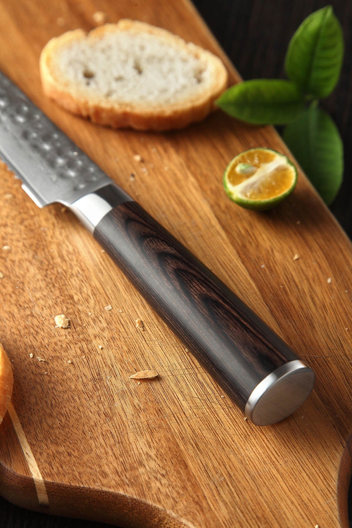 B1Z 8 inch Bread Knife 67 Layers Damascus steel having Nature ebony Wood Used for Cutting Bread