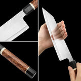 8 Inch Chef Knife, ZDP189 Having Black G10+White Ox Bone +Padauk Burl Wood Handle