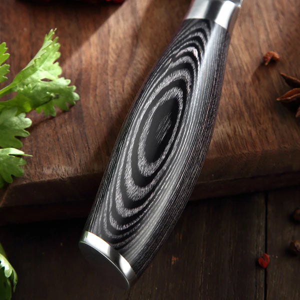 Benchmark Series 8 Inch Damascus Steel Carving Knife Having Pakka Wood Handle