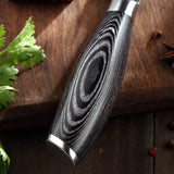 Benchmark Series 8 Inch Damascus Steel Carving Knife Having Pakka Wood Handle