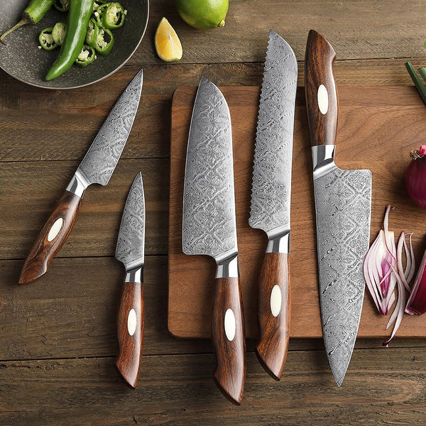 Bold Dynasty Series 5pcs Damascus Steel Knife Set