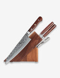 B30R 5pcs Knife Set, 73 Layers Damascus Steel with Powder Steel Rivets Having Nature Rosewood Handle