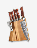 B30R 7pcs Knife Set, 73 Layers Damascus Steel with Powder Steel Rivets Having Nature Rosewood Handle