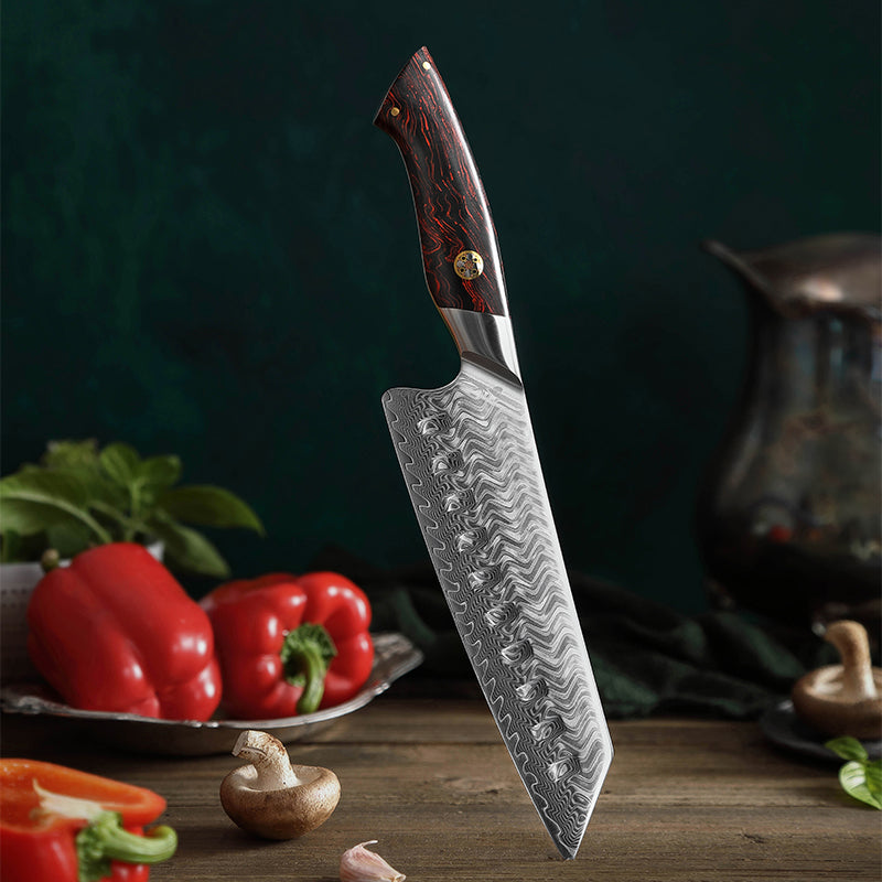 5pcs Damascus Luxury Kitchen Knife Set having G10 Handle with Gift Box