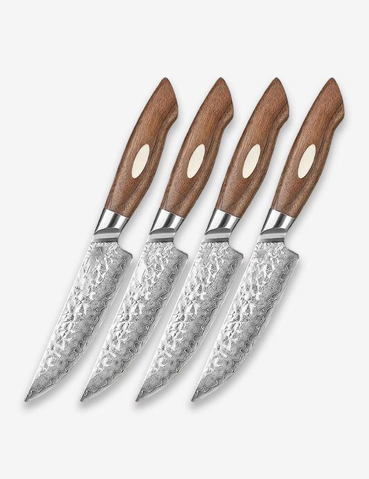 Black Wolf Series 4pcs 5 Inch Damascus Steel Steak Knife