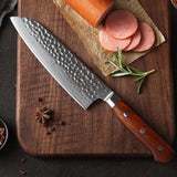 Batonnet Series 7 inch Damascus Steel Santoku Knife