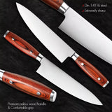 4 pcs German 1.4116 Stainless Steel Chef knife set Having Pakka wood Handle B2-A5