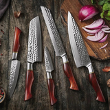 B30R 5pcs Knife Set, 73 layers Damascus steel with Powder Steel Having Nature Rosewood Handle