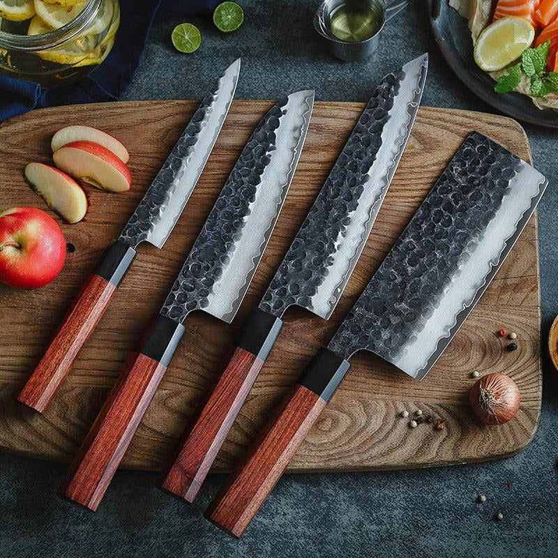 Prime Series 5pcs Composite Steel Knife Set Having Buffalo Horn Handle