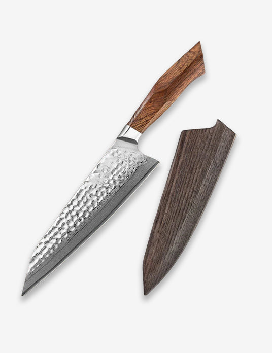 SRS13 8 Inch Chef Knife, Original Japan 49 Layers SRS13 Damascus Steel Having North America Desert Ironwood Handle