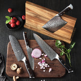 B13h Damascus 4Pcs Japenes Kitchen Knife Set 67 Layer With ebony Wood Handles