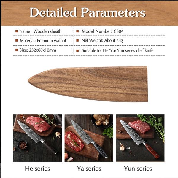 CS04 Chef Knife Wooden Sheath (B1/B2/B9/B20)