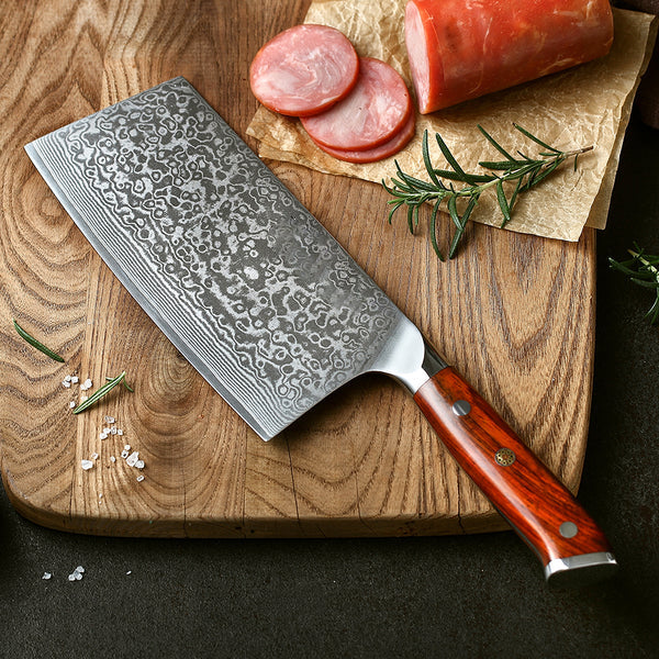 Bold Radiance Series 7 inch Damascus steel Cleaver Knife