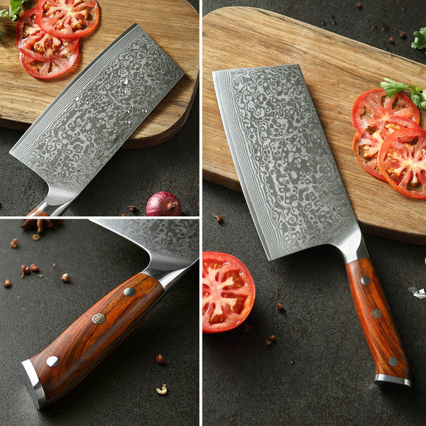 Bold Radiance Series 7 inch Damascus steel Cleaver Knife