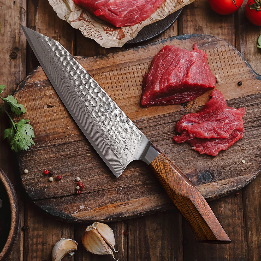 SRS13 8 Inch Chef Knife, Original Japan 49 Layers SRS13 Damascus Steel Having North America Desert Ironwood Handle