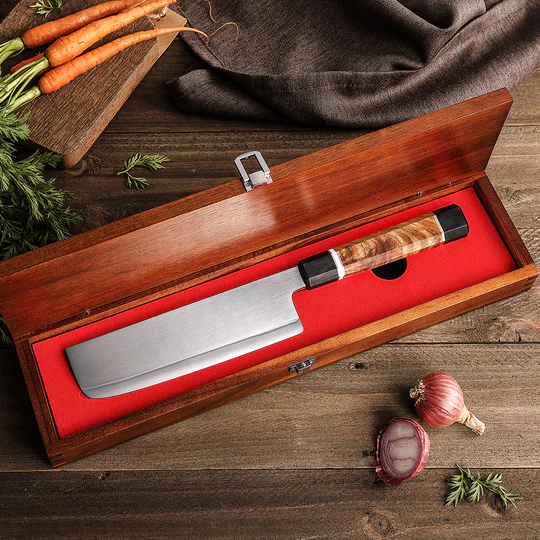 3pcs Knife Set Having Multiple Knives Including Black G10+White Ox Bone +Padauk Burl Wood Handle