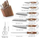 Bold Dynasty Series 8pcs Damascus Steel Knife Set