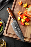 B13D 6.5 Inch Chef Knife, 67 Layers Damascus Steel Having Desert Iron Wood Handle