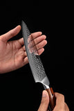 B13D 6.5 Inch Chef Knife, 67 Layers Damascus Steel Having Desert Iron Wood Handle