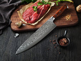 Bold Radiance Series 10 inch Damascus Steel Chef Knife with Triple Rivets Handle