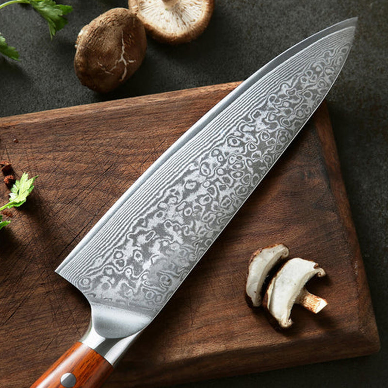 Bold Radiance Series 2pcs Damascus Knife Set with Triple Rivets Handle