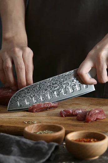 Bold Radiance Series 7 inch Damascus steel Santoku Knife