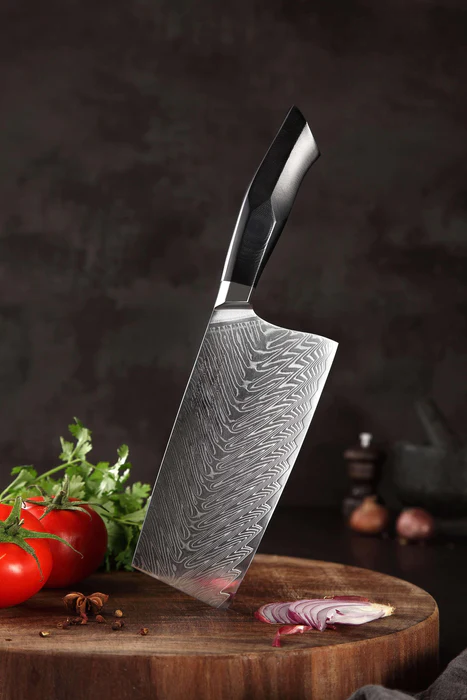 Bold Zenith Series 7 Inch Damascus Steel  Cleaver Knife